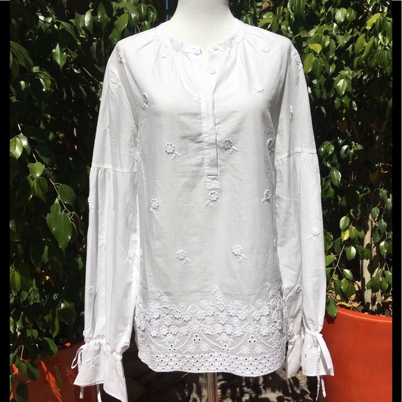 J. Crew Tops - J.Crew Embroidered Top Size M Tall